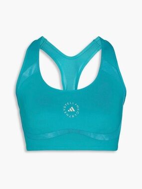 ADIDAS BY STELLA MCCARTNEY Appliquéd stretch sports bra. Size XS (A-C). Teal